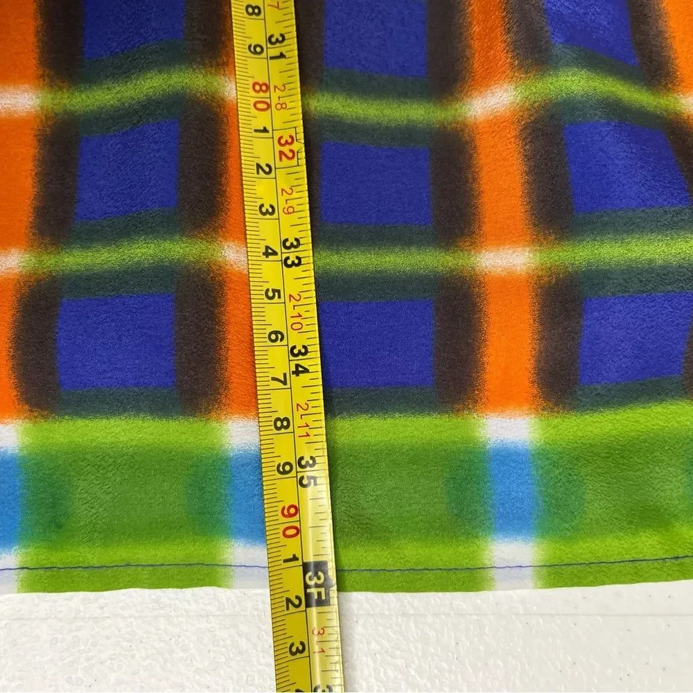 Madison Leigh Bright Plaid Racerback Sleeveless Shift Dress Women 12 Colorful